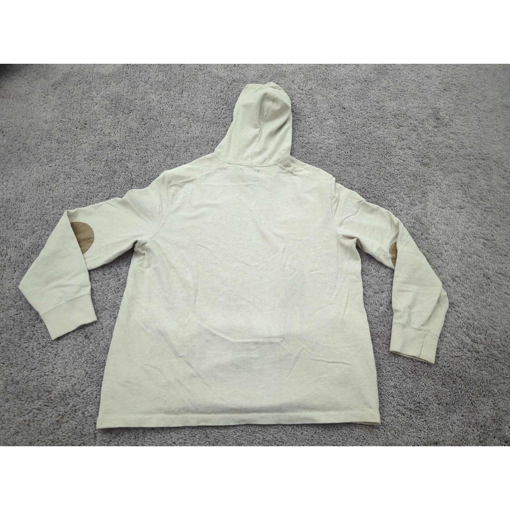 Polo by Ralph Lauren Hoodie Mens XXL Beige Pullover Long Sleeve Elbow Patch - Picture 10 of 11